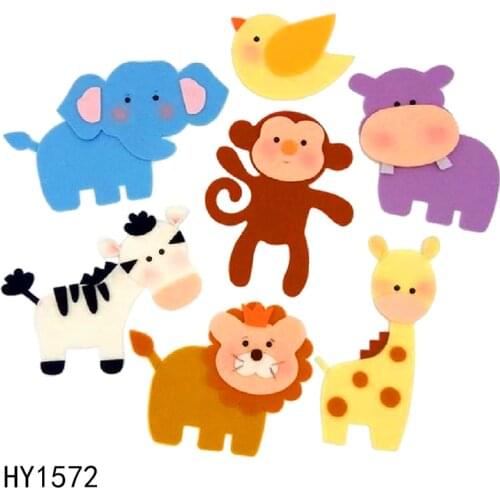 Elephant, Monkey, Mippo, Bird, Lion, Giraffe, Zebra HY1572 Wooden Dies Suitable for Common Die Cutting Machines on the Market