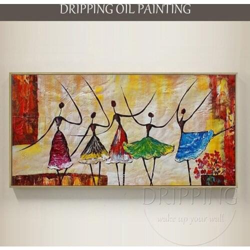 Modern Wall Art Ballerina Oil Painting for Wall Decoration Hand-painted Ballerina Oil Painting on Canvas Ballet Dancer Picture