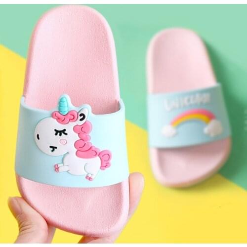Suihyung Rainbow Unicorn Slippers For Boys Girls New Summer Kids Beach Shoes Baby Toddler Soft Indoor Slippers Children Sandals