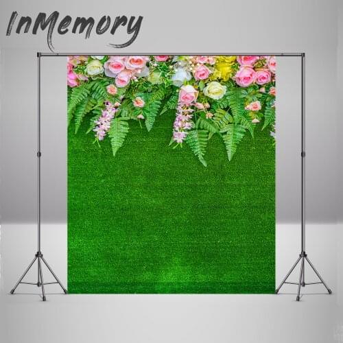 Wedding photography backdrops spring flower vinyl background photo sutido photophone Green lawn photocall decoration