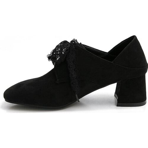 Womens Shoes Quality Lady Pu Leather Pumps Spring New Fashion Wedding Shoes Round Toe Woman High Heel Shoes Black Brown