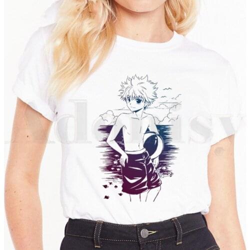 Hunter X Hunter Killua Anime Manga Tops Tees Harajuku Vintage T Shirts Womens T-shirt Short Sleeve Female