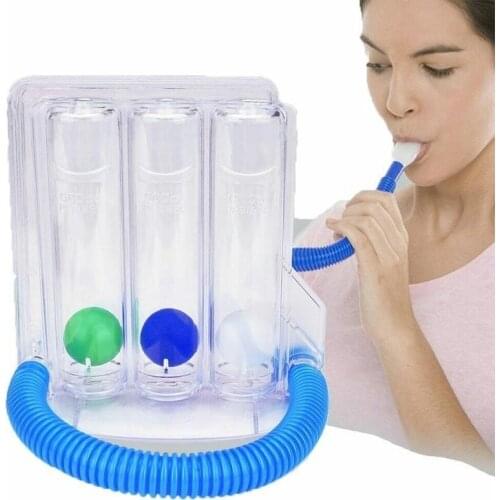 1pc Breathing Trainer Vital Capacity Exercise Three Ball Instrument Lung Function Breathing Respiratory Exerciser