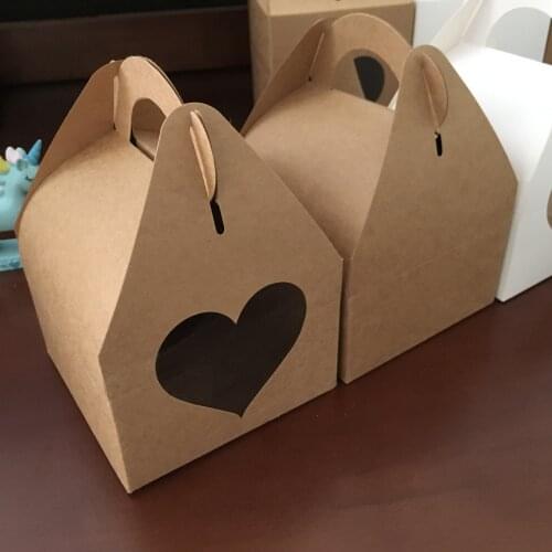 10pcs Transparent Window Portable Cupcake Box Cup Cake Packaging Pastry Paper Box 10x10x10cm&9.5x9.5x11cm