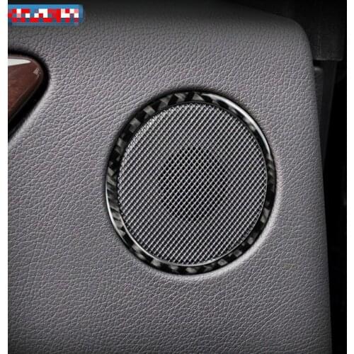 2PCS For Mercedes GLS 2016-2018 ML 2012-2015 GLE 2015-2018 Carbon Fiber Car Door Stereo Speaker Frame Ring Auto Stickers