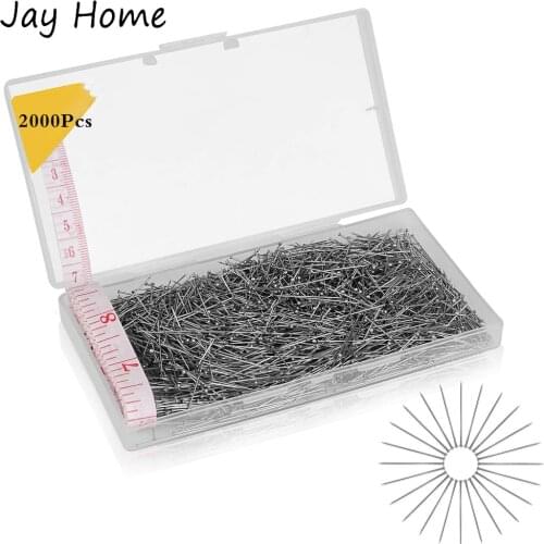 2000PCS Straight Pins Durable Stainless Steel Dressmaker Pins Flat Head Pins for Dressmaker Jewelry Decoration Sewing Projects