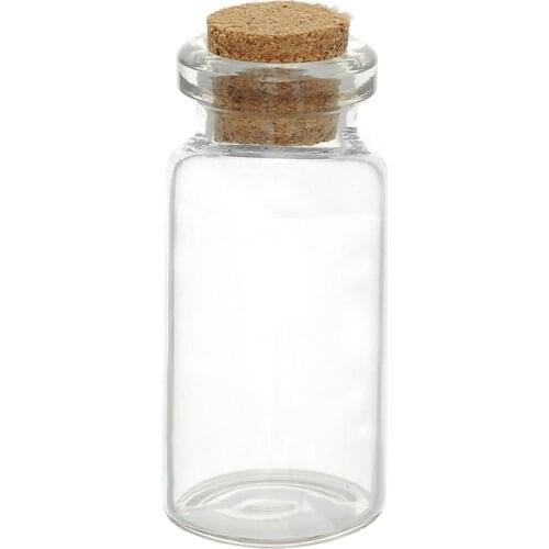5Pcs Glass Bottle Potion Perfume Jar Tie Plug Tiny Container Display Glassware Vial Jewelry Finding 5.3x2.2cm