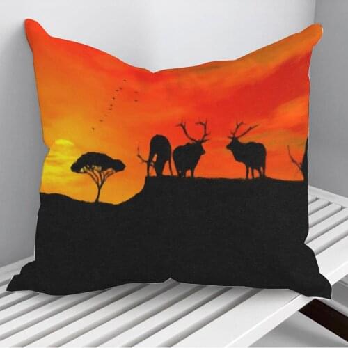 African Sunset Throw Pillows Cushion Cover On Sofa Home Decor 45*45cm 40*40cm Gift Pillowcase Cojines Dropshipping