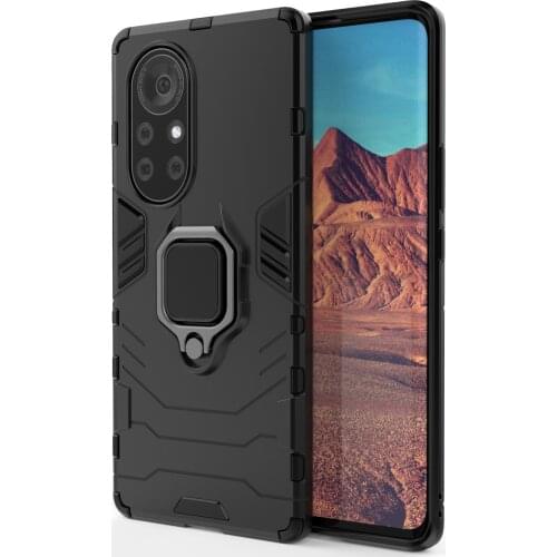 Armor Shockproof Ring Holder Case For Huawei Nova 8 Pro Hard PC Soft TPU Hybrid Rugged Back Cover