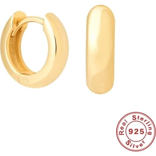 Canner 925 Sterling Silver Earrings For Women Simple Glossy Hoop Earrings Pendientes For Party Aretes De Mujer 2021 Fashion