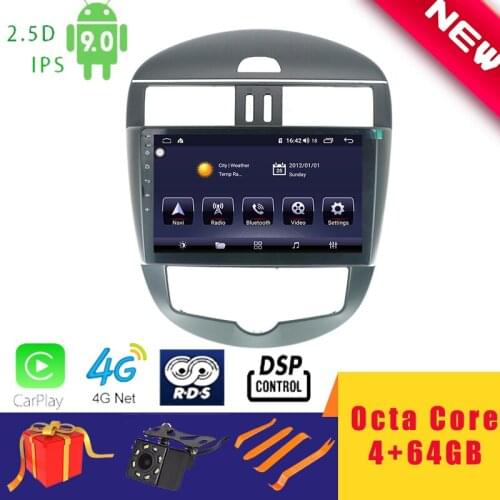 9" Android 10.0 Car Multimedia Player Stereo for Nissan Tiida Versa 2016~2017 Head Unit Octa Core DSP 2.5D+IPS 4G Carplay