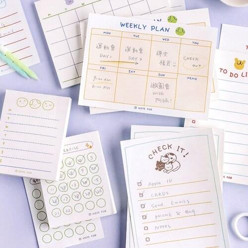 50/100 Sheets To Do List Weekly Plan Daily Plan Kawaii Plan Series Memo Pad Guest Book Learning Aid Stationery Office Supplies