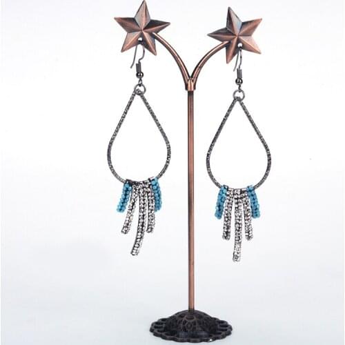 Dankaishi Waterdrop Earrings with Rhinestone Tassel Fashion Simple Style Girls Women Birthday Gift Big Drop Dangle Earrings