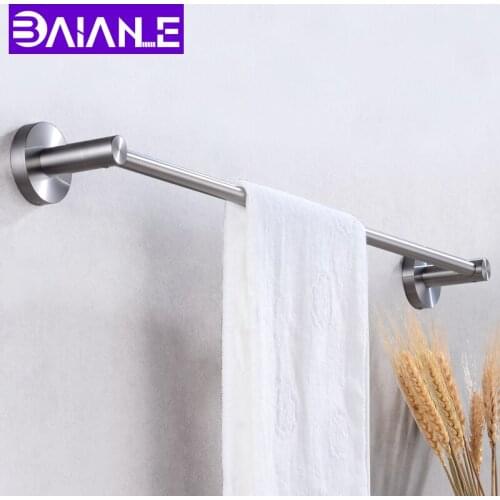 Towel Bar Holder Stainless Steel Bathroom Towel Rack Hanging Holder Wall Mounted Washroom Clothes Robe Rails Storage Shelf