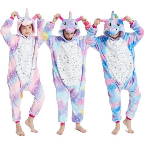 Animal Cartoon Childrens Sleepwear Cosplay Halloween Unicorn Costume Boys Kigurumi Pajamas Girls Unicorn Pajamas Homewear Night