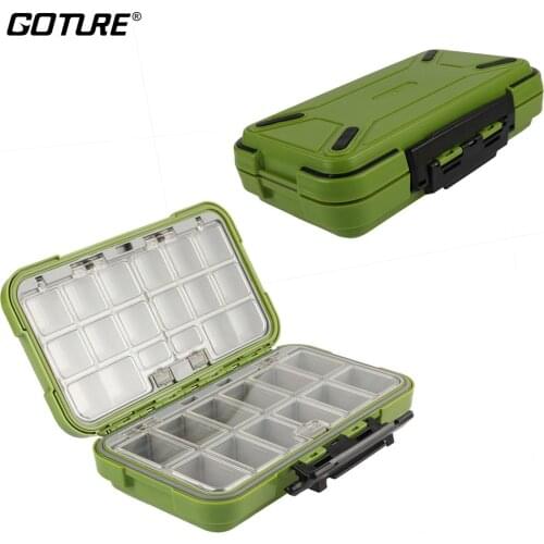 Goture Fishing Tackle Box Double Layer 30 Compartments Fishing Lure Bait Hook Box S/M/L Fly Fishing Storage Boxes Accessories