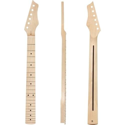 Kmise Electric Guitar Neck Canada Maple 22 Frets Bolt on C Shape with Back Inlay Clear Satin