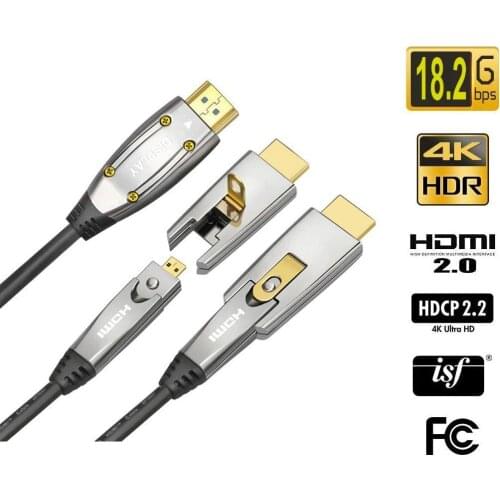 HDMI-compatible 2.0 Optical Cable A to D type Single Head Pullable 4K@60Hz 18Gbs HDR 4:4:4 For HDTV Projector Set-Top Box
