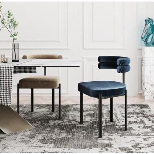 Italian Minimalist Light Luxury Dining Chair Modern Designer Style Semi-arc Backrest Creative Leisure Chair Home