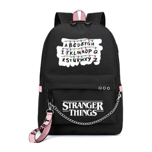 New Stranger Things backpack Multifunction USB Charging Travel Canvas Student Backpack For Teenagers Boys Girls School Bag