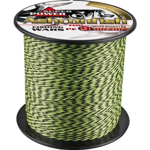 Ashconfish Multifilament fishing braid line wire cord mix color 500m 1000m super 9 strands round 15 20 30 50 60 100 0.14 0.55mm