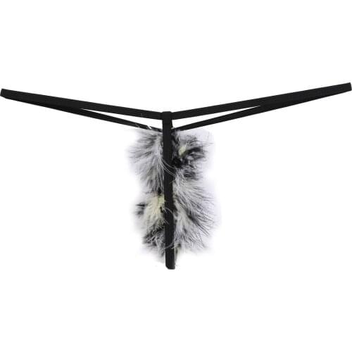 Mens Feather Metal Ring Underpant Low Rise Elastic Waistband Briefs G-string Crotchless T-back Thongs Erotic Lingerie Underwear