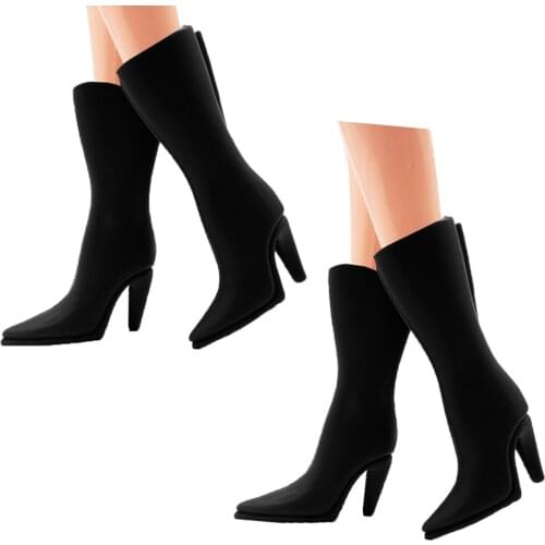 NK 2 Pairs/Set Doll Black Shoes High Heels Fashion Sandals For Barbie Doll Accessories High Quality Baby DIY Toy 005E DZ