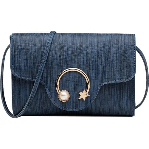 2020 Brand New Ladies Solid Small Square Bag Female Metal Cross-body Bag Pu Leather Summer Women Fashion Messenger Bag