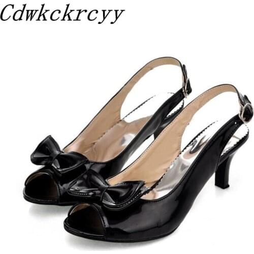 Summer New pattern fashion Europe and America Sweet Bow Fish mouth Women sandals Simplicity temperament Rome Women sandals 34-45