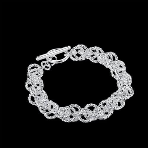 Wholesale Price 925 Silver Jewelry Surround Circle Bracelets Bangles for Women Men Charm Fashion Jewelry