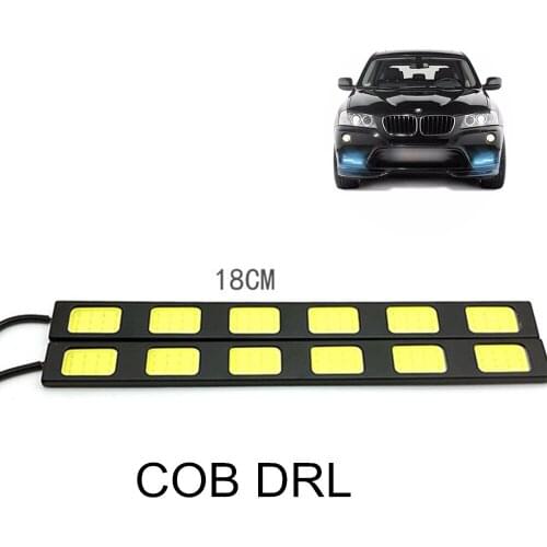 Wholesale 12W High Power COB LED 2pcs COB lights Car Auto running Driving Headlight Lamp White 12V