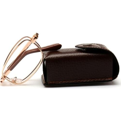 Oulylan Folding Reading Glasses Women Men Metal With Case Hyperopia Eyeglasses Diopter Glasses +1.0 1.5 2.0 2.5 3.0 3.5 4.0