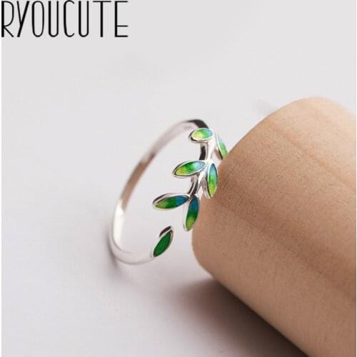 Trendy Personality Punk Leaf Rings For Women Men Lady Girls Resizable Size Rings Party Jewelry Charm Gifts 2021
