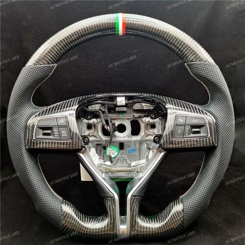 100% Real Carbon Fiber Steering Wheel For Maserati Ghibli 2013 2014 2015 2016 2017 2018 2019 2020