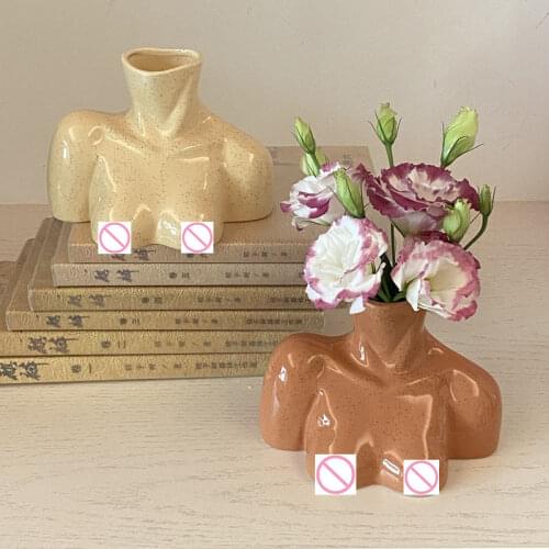 Nordic Woman Body Art Ceramics Vase Female Sculpture Vases Ornaments Living Room Flower Arrangement Home Decoration Accessories