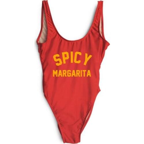 US Size SPICY MARGARITA One-Piece Swimwear Women Sexy bathing suit jumpsuits monokini beachwear bodysuit