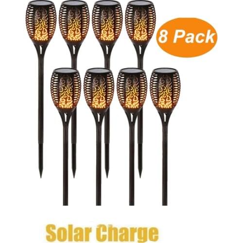 2-8 pcs LED Solar Flame Lights Outdoor IP65 Waterproof Led Solar Garden Light Flickering Flame Torches Lamp for Courtyard Garden