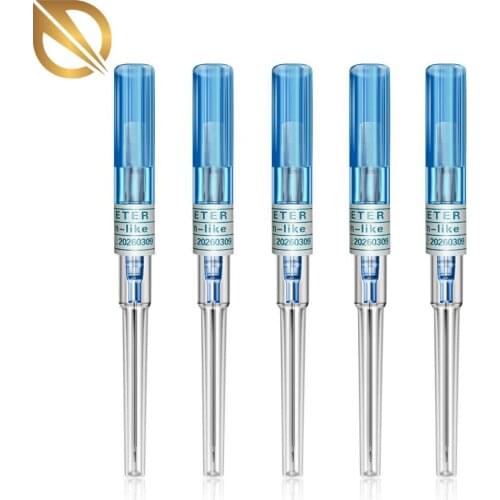 Tattoo Piercing Needles 50PCS 22G Durable Steel Cartilage Piercing Catheter Needle Sterilized Needle for Tattoo Supplies