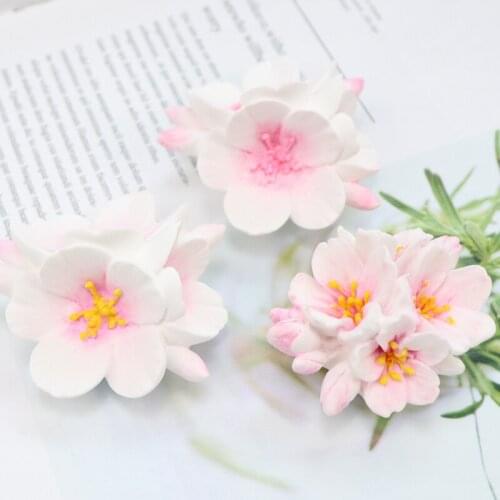 Cherry Blossom Candle Silicone Mold DIY Flowers Plaster Handmade Soap Cake Fondant Decoration Tool Gypsum For Car Pendant