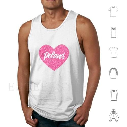 I Love Poland Pink Heart Gift For Women And Girls Tank Tops Vest Cute Pink Heart I Love Poland Poland Souvenir Poland
