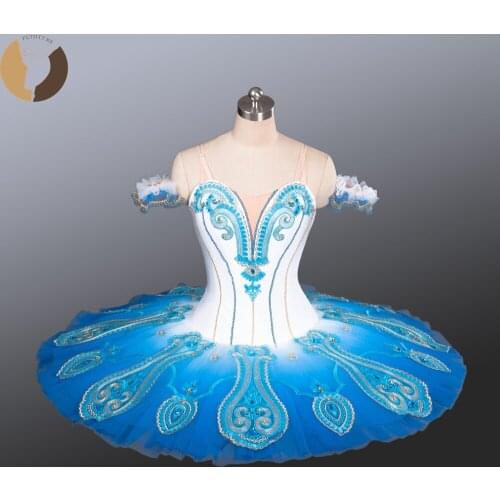 Blue Bird Pancake Tutu Skirt Blue White Adult Classical Ballet Stage Costumes Tutu For Sale Kid Custom Made Sleeping Beauty Wear