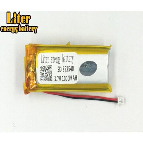 1.25MM 2pin connector 3.7V 852540 1000mah Rechargeable Battery for MP3 MP4 MP5 small toys