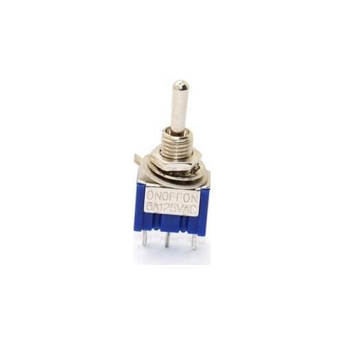 10Pcs DIY Toggle Switch ON-OFF-ON 3 Pin 3 Position Mini Latching MTS-103 AC 125V/6A 250V/3A Power Button Switch SPDT Car Auto