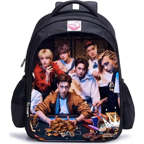 16 Inch KPOP Stray Kids MINHO JISUNG School Bag for Kids Boy Backpack Children School Sets Pencil Bag Toddler Schoolbag