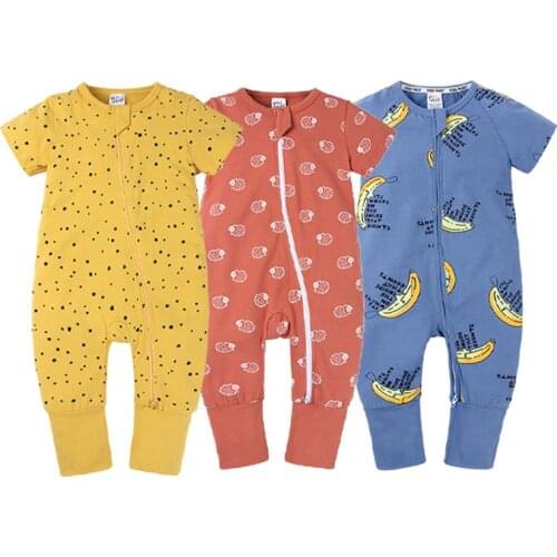NewBorn 2020 Baby Boys Girls Clothing Animal Summer Short Sleeved Rompers Infant Baby playsuit Toddler Pajamas Climbing Clothes