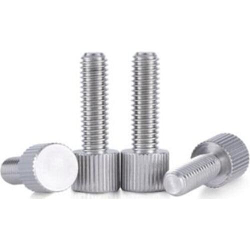 304 steel M2 M2.5 M3 M4 M5 M6 thumb screw no step head adjustment bolt straight knurled flat Large head no step Thumb Screw