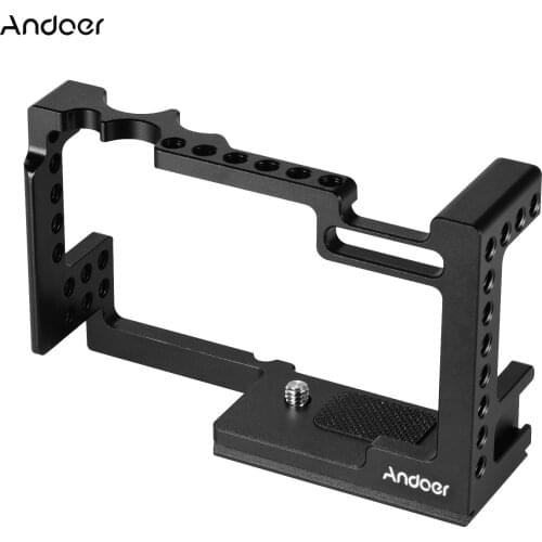 Andoer Aluminum Alloy Camera Cage Protective Vlog Cage Integrated Design with Cold Shoe for Canon M6 Mark II ILDC Camera