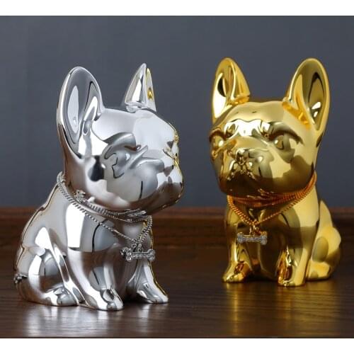 BUF French Bulldog Housekeeper Piggy Bank Dog Saving Money Box Cute Puppy Home Decor Figurines Desktop Decoration Ornaments