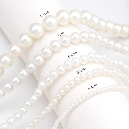 Elegant White Imitation Pearl Choker Necklace Big Round Pearl Wedding Necklace For Women Charm Fashion Jewelry