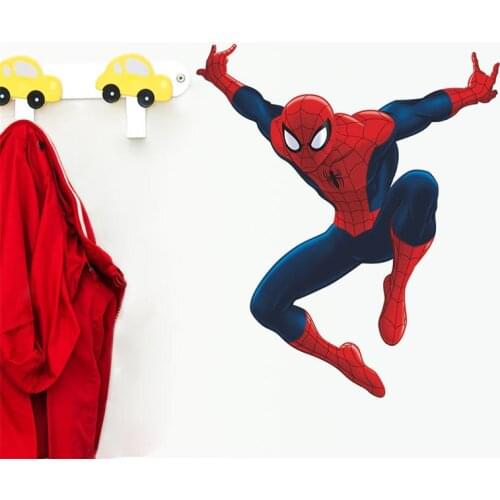 Handsome cartoon Spiderman kids boys lovely birthday gifts room decal wall sticker home decor toy removable party stickers SDM3